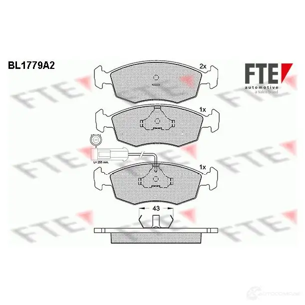 Тормозные колодки, комплект FTE 604833 209 07 bl1779a2 23227 изображение 0