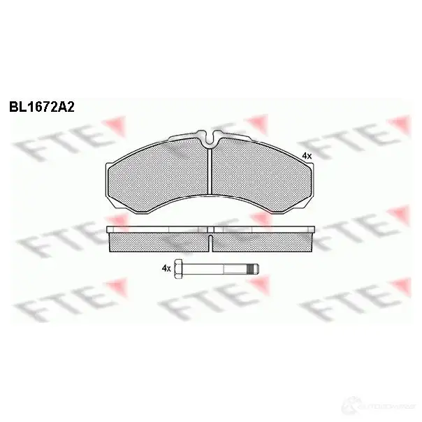 Тормозные колодки дисковые, комплект FTE BL1672A2 604690 29357 2 9121 изображение 0