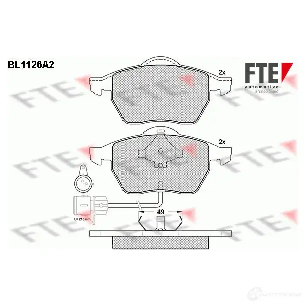 Тормозные колодки дисковые, комплект FTE 604168 BL1126A2 2067 6 20678 изображение 0