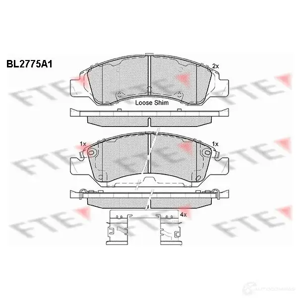 Тормозные колодки, комплект FTE D1 363-8472 bl2775a1 B7CJWF 605972 изображение 0