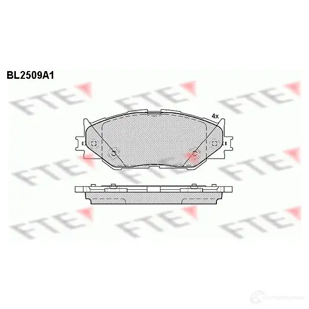 Тормозные колодки дисковые, комплект FTE BL2509A1 605673 2 3983 D1178-8294