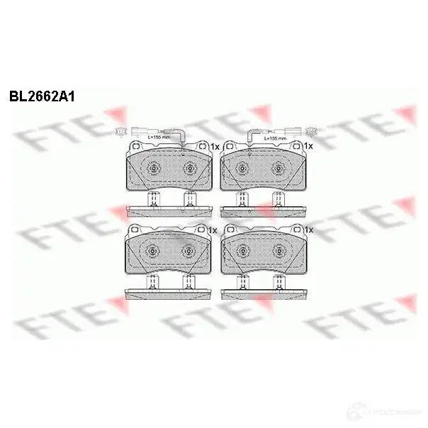 Тормозные колодки дисковые, комплект FTE 4028569685564 605847 BL2662A1 J6YDCM 7 изображение 0