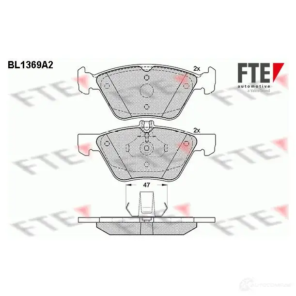 Тормозные колодки дисковые, комплект FTE 2 1670 BL1369A2 21794 604433 изображение 0