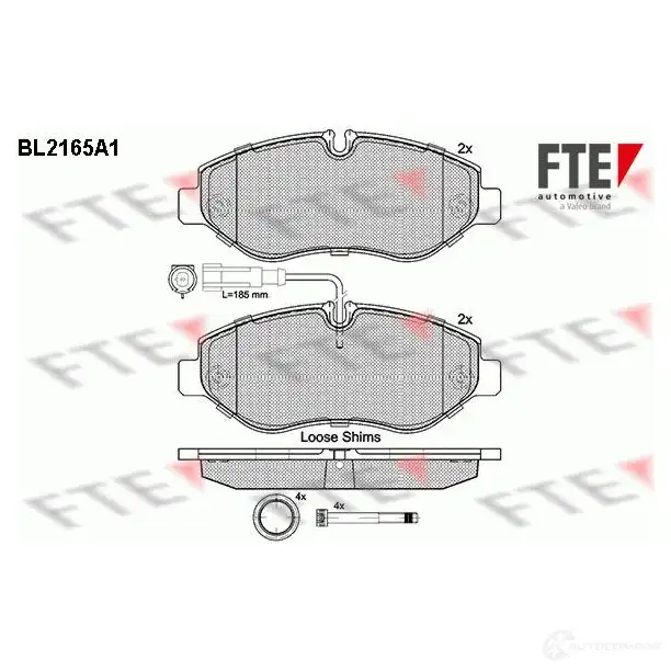 Тормозные колодки дисковые, комплект FTE 2 9229 BL2165A1 29230 605286