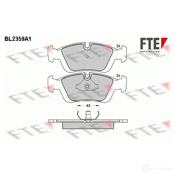 Тормозные колодки дисковые, комплект FTE BL2359A1 21293 605503 21 292 изображение 0
