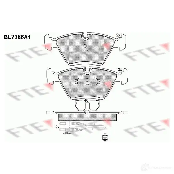 Тормозные колодки, комплект FTE 21212 605535 bl2386a1 212 11 изображение 0
