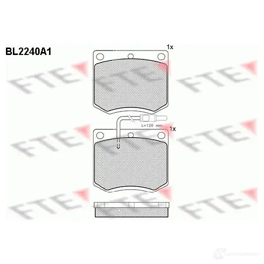 Тормозные колодки, комплект FTE 20930 bl2240a1 2 0491 605406
