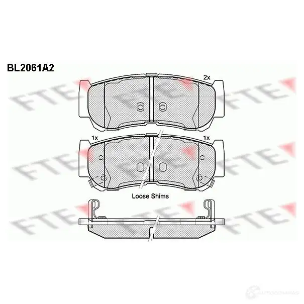 Тормозные колодки дисковые, комплект FTE 24488 BL2061A2 605191 24 464