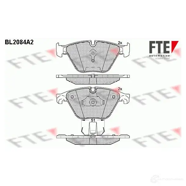 Тормозные колодки дисковые, комплект FTE 24688 23 313 605217 BL2084A2 изображение 0