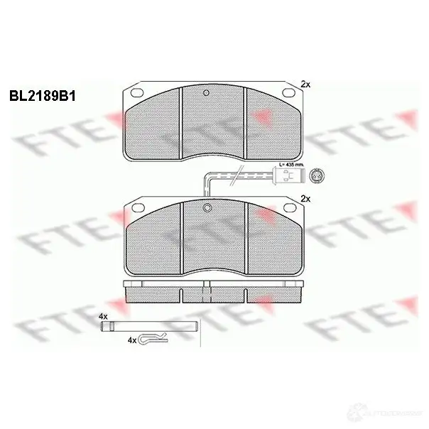 Тормозные колодки, комплект FTE bl2189b1 605310 2130 2 29033 изображение 0