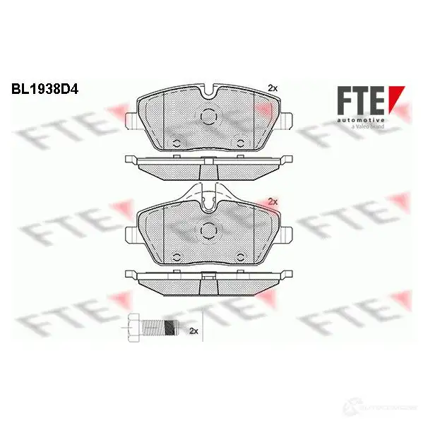 Тормозные колодки дисковые, комплект FTE 23916 2 3915 BL1938D4 605048 изображение 0