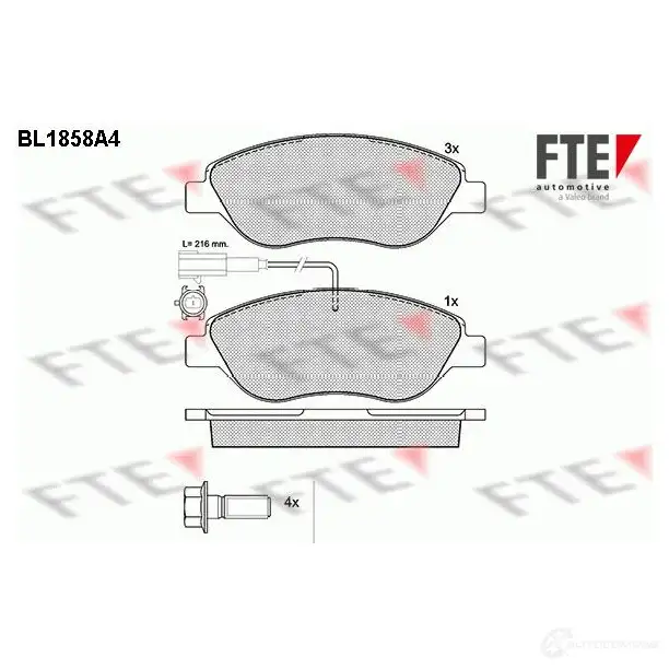Тормозные колодки дисковые, комплект FTE 23712 BL1858A4 604936 2371 1