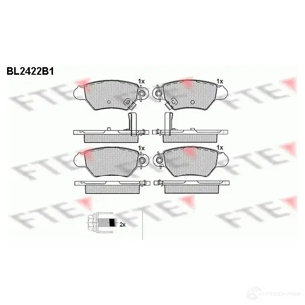 Тормозные колодки дисковые, комплект FTE 21992 BL2422B1 605574 2199 1 изображение 0