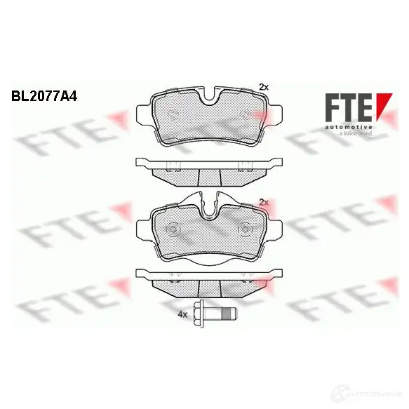 Тормозные колодки дисковые, комплект FTE BL2077A4 605209 24290 24 289
