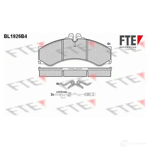 Тормозные колодки дисковые, комплект FTE 2 9076 605030 D949-7848 BL1926B4