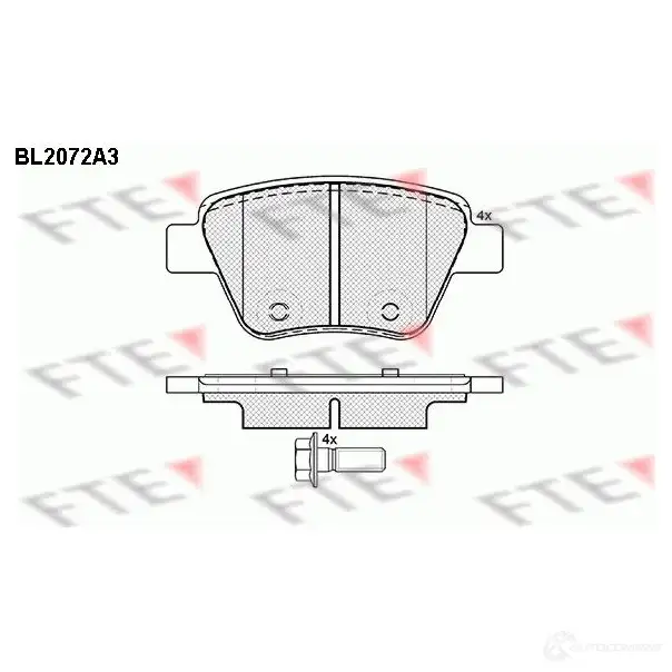 Тормозные колодки дисковые, комплект FTE D1456-8656 605204 BL2072A3 2 4563 изображение 0