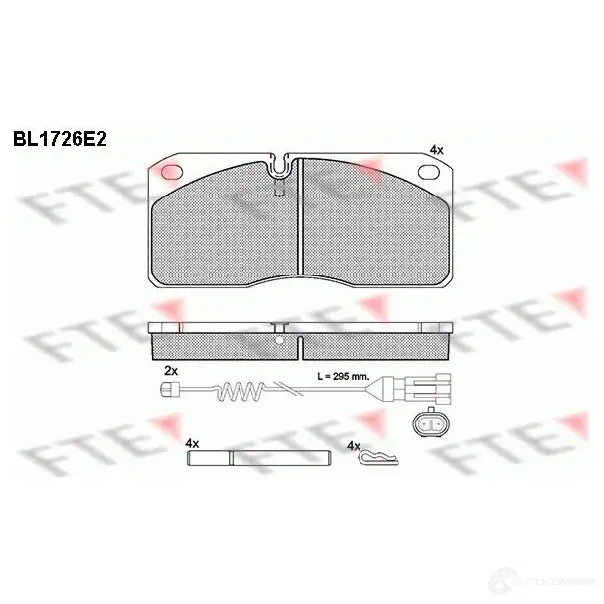Тормозные колодки дисковые, комплект FTE BL1726E2 8P12GA 604748 29 067 изображение 0