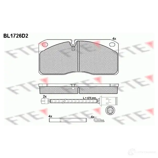 Тормозные колодки, комплект FTE bl1726d2 DUGU9 604747 2906 7 изображение 0