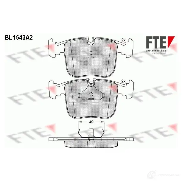 Тормозные колодки, комплект FTE bl1543a2 604604 21285 21 284 изображение 0