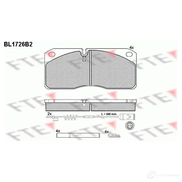 Тормозные колодки дисковые, комплект FTE IXDBV64 BL1726B2 29 067 604745 изображение 0