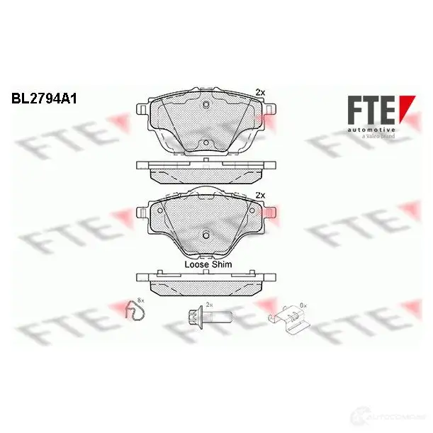 Тормозные колодки дисковые, комплект FTE 2582 7 605991 25828 BL2794A1 изображение 0