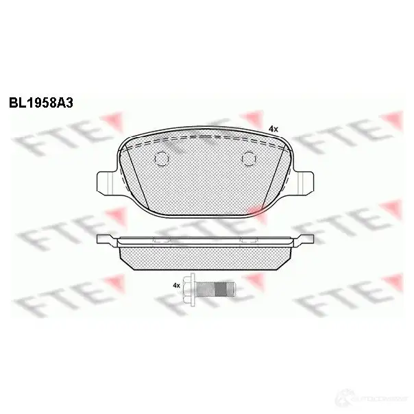 Тормозные колодки дисковые, комплект FTE 23811 23 760 605083 BL1958A3