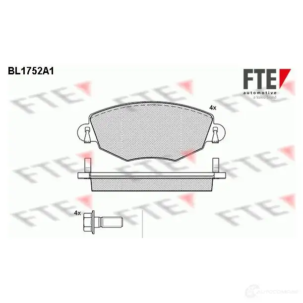 Тормозные колодки дисковые, комплект FTE 23279 604784 232 78 BL1752A1