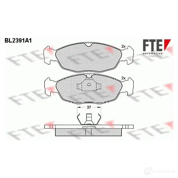 Тормозные колодки дисковые, комплект FTE 605541 21405 BL2391A1 205 47