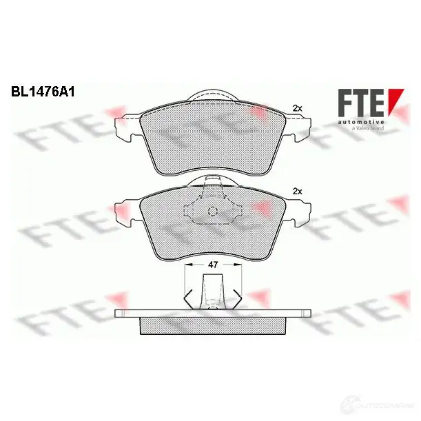 Тормозные колодки дисковые, комплект FTE 218 83 21884 BL1476A1 604543