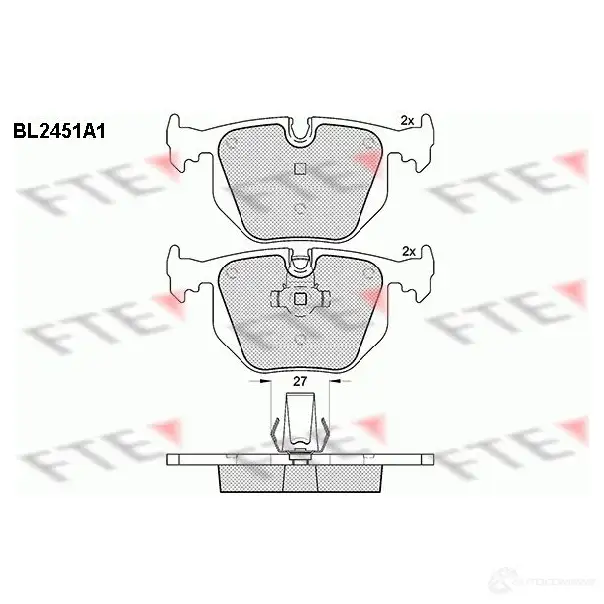 Тормозные колодки дисковые, комплект FTE 2128 2 21487 605608 BL2451A1 изображение 0