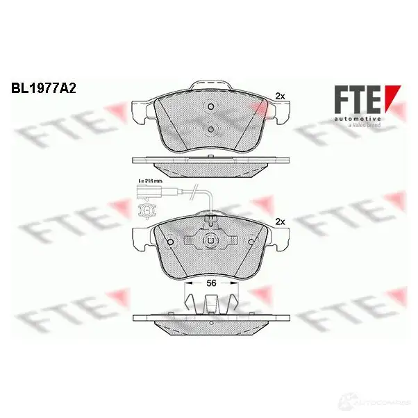 Тормозные колодки дисковые, комплект FTE 605108 24340 243 39 BL1977A2