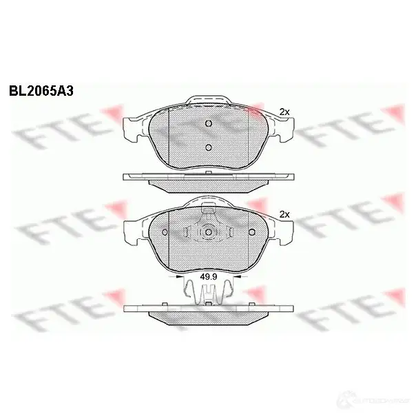 Тормозные колодки дисковые, комплект FTE 605195 23 245 24536 BL2065A3 изображение 0