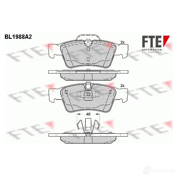 Тормозные колодки дисковые, комплект FTE 23924 605119 23 923 BL1988A2
