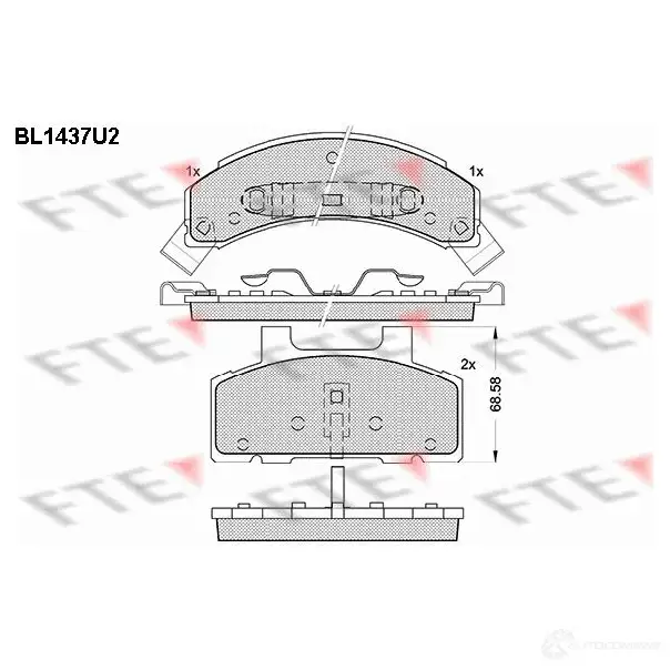 Тормозные колодки дисковые, комплект FTE 24770 2 4769 604498 BL1437U2