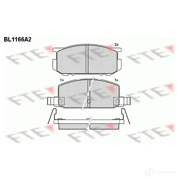 Тормозные колодки, комплект FTE 207 67 20768 604201 bl1166a2 изображение 0