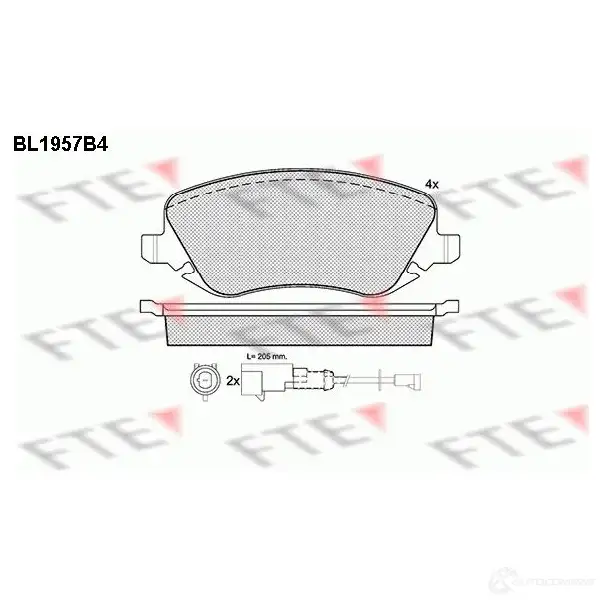 Тормозные колодки дисковые, комплект FTE 605082 23810 2376 1 BL1957B4
