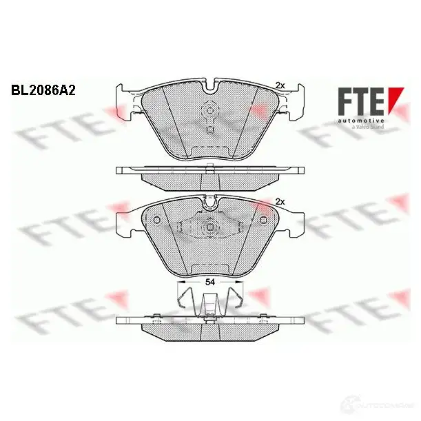 Тормозные колодки дисковые, комплект FTE 2 3313 BL2086A2 605219 24255 изображение 0