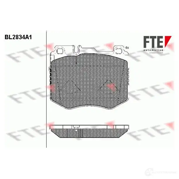 Тормозные колодки дисковые, комплект FTE 2 2047 22061 BL2834A1 606033 изображение 0