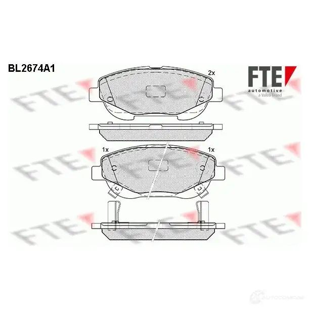 Тормозные колодки дисковые, комплект FTE BL2674A1 605859 2 5005 25006 изображение 0