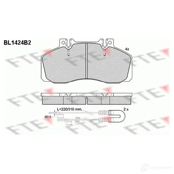 Тормозные колодки, комплект FTE 604490 D1062-7968 bl1424b2 2 9835 изображение 0