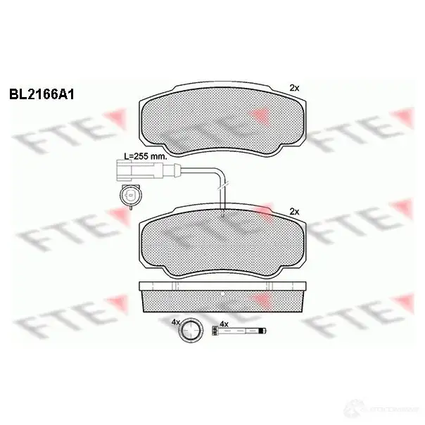 Тормозные колодки дисковые, комплект FTE 605287 2386 0 23921 BL2166A1 изображение 0