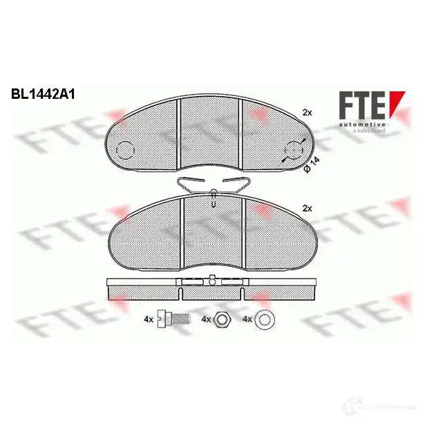Тормозные колодки дисковые, комплект FTE 2907 1 BL1442A1 604508 29947 изображение 0