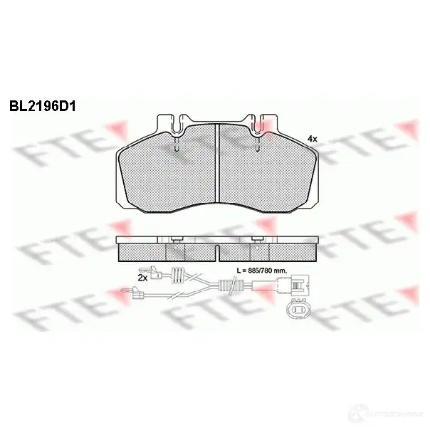 Тормозные колодки, комплект FTE 605319 290 65 bl2196d1 LVKC1 изображение 0
