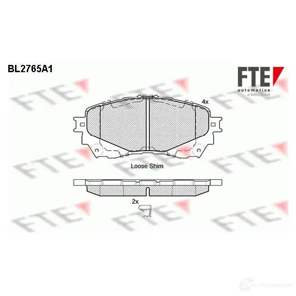 Тормозные колодки дисковые, комплект FTE D1711-8936 BL2765A1 605960 2572 5 изображение 0