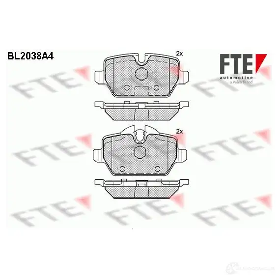 Тормозные колодки дисковые, комплект FTE 23624 2362 3 BL2038A4 605167 изображение 0