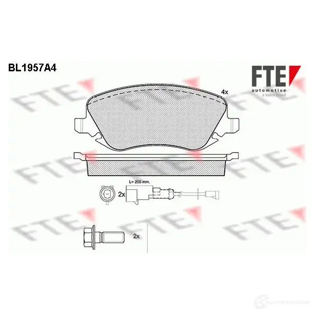 Тормозные колодки дисковые, комплект FTE 23 761 605081 BL1957A4 23810