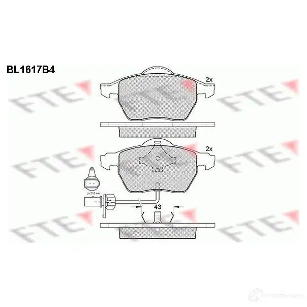 Тормозные колодки дисковые, комплект FTE 604634 BL1617B4 23007 20 676