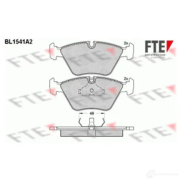 Тормозные колодки дисковые, комплект FTE BL1541A2 2 0968 604603 21064 изображение 0