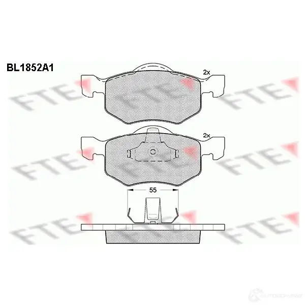 Тормозные колодки дисковые, комплект FTE 23788 237 87 BL1852A1 604926 изображение 0