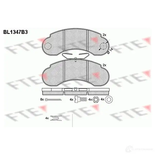 Тормозные колодки, комплект FTE bl1347b3 209 33 604411 20934